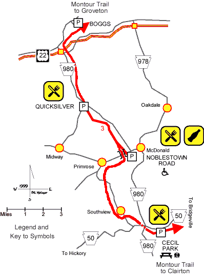 Montour Trail Map 2: Boggs to Cecil Park